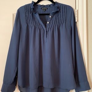 J Crew size L/XL long sleeve slate blue blouse